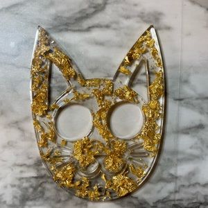 Cat Keychain self defense (gold flake) - NEW